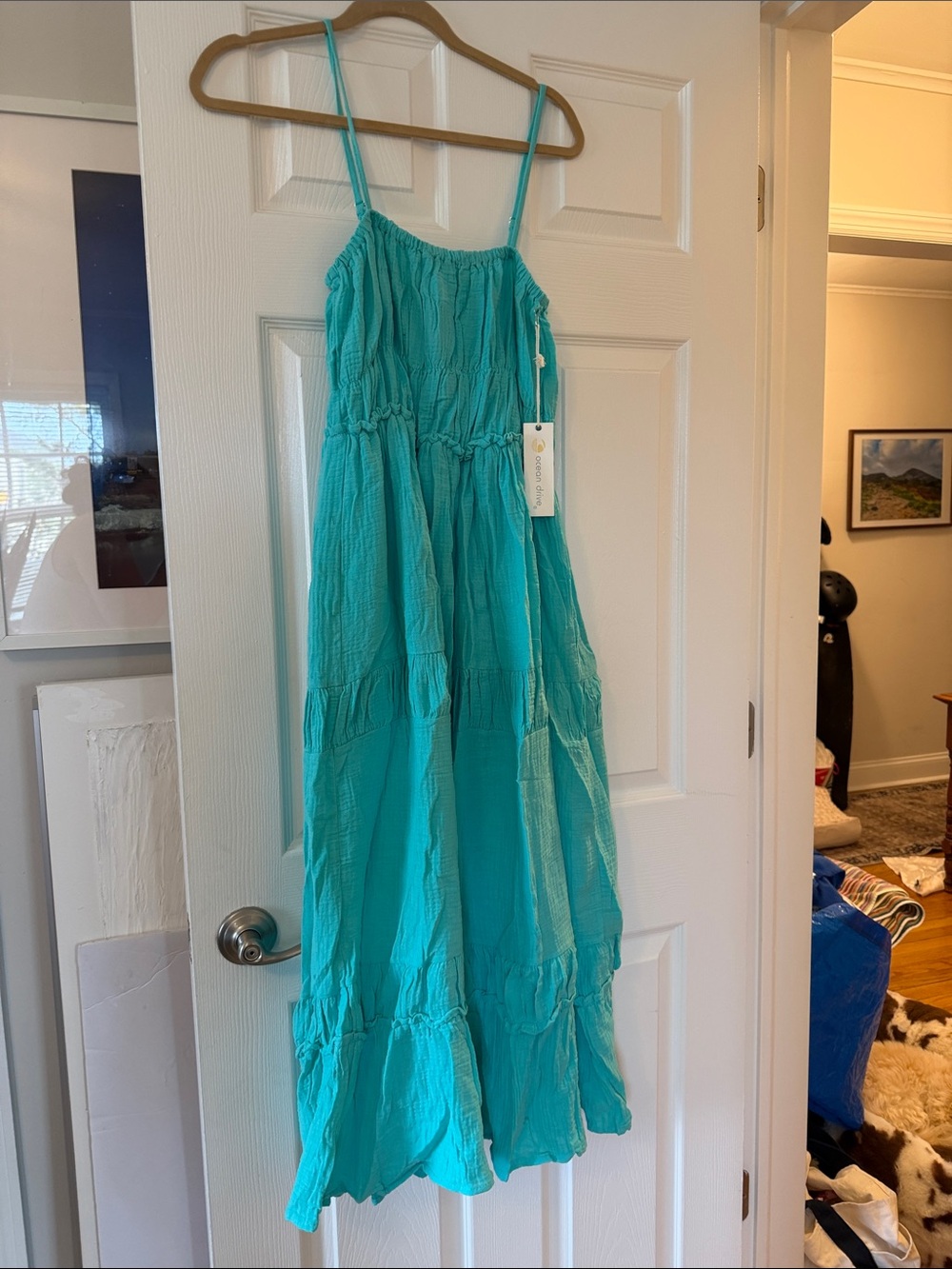 Turquoise Tiered Maxi Sundress